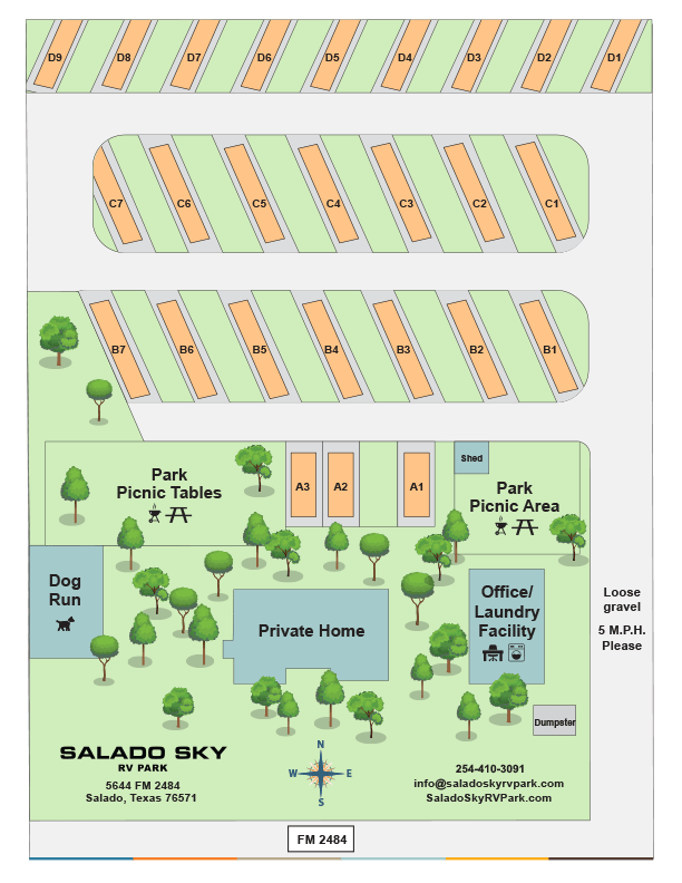 Salado Sky RV Park Map